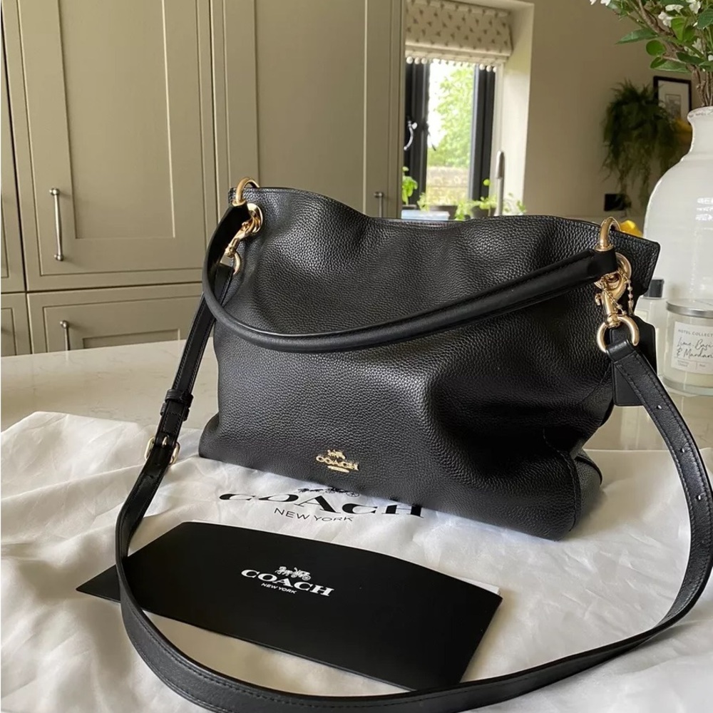 Coach Clarkson Hobo black pebbled leather